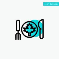 Abendessen Herbst Kanada Blatt türkis Highlight Kreis Punkt Vektor Icon