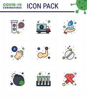 einfacher satz von covid19 schutz blau 25 icon pack icon enthalten armwäsche transport medizinische wäsche virale coronavirus 2019nov krankheitsvektordesignelemente vektor