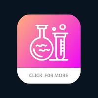 Tube Flask Lab Education Mobile App Button Android- und iOS-Line-Version vektor