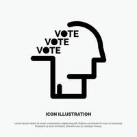 valsedel val opinionsundersökning folkomröstning Tal fast glyf ikon vektor