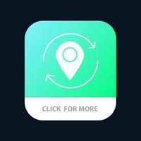 Pfeil-Standort-Kartenmarkierungsstift Mobile App-Schaltfläche Android- und iOS-Glyph-Version vektor