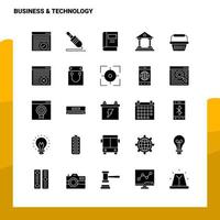 25 Business-Technologie-Icon-Set solide Glyphen-Icon-Vektor-Illustrationsvorlage für Web- und mobile Ideen für Unternehmen vektor