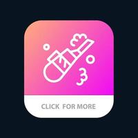 reiniger reinigungs-vakuumrohr mobile app-schaltfläche android- und ios-linienversion vektor