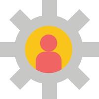 Kundenbetreuung Mitarbeiter Service Support flache Farbe Symbol Vektor Icon Banner Vorlage