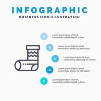 Feier Weihnachten Festlichkeit Geschenklinie Symbol mit 5 Schritten Präsentation Infografiken Hintergrund vektor