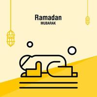 ramadan kareem hälsning mall islamic halvmåne och arabicum lykta vektor illustration