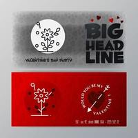 Valentinstag große Banner-Vorlage roter Hintergrund vektor