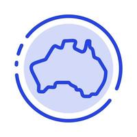 australische Landkarte Reisen blau gepunktete Linie Symbol Leitung vektor