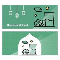 ramadan kareem konzeptbanner mit islamischen mustern vektor