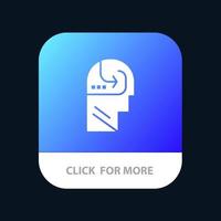inlärning skicklighet sinne huvud mobil app knapp android och ios glyf version vektor