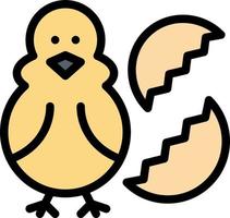 ägg kyckling påsk bebis Lycklig platt Färg ikon vektor ikon baner mall