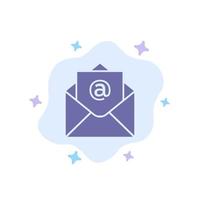E-Mail öffnen blaues Symbol auf abstraktem Wolkenhintergrund vektor