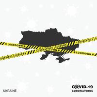 ukrainecountry map lockdown vorlage für coronavirus-pandemie zum stopp der virusübertragung covid 19 bewusstseinsvorlage vektor