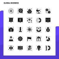 25 Global Business Icon Set solide Glyphen-Icon-Vektor-Illustrationsvorlage für Web- und mobile Ideen für Unternehmen vektor