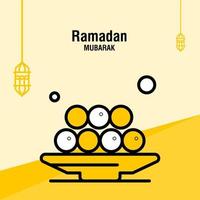 ramadan kareem grußvorlage islamischer halbmond und arabische laternenvektorillustration vektor