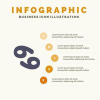 Astrologie Krebs Sternzeichen Griechenland solide Symbol Infografiken 5 Schritte Präsentationshintergrund vektor