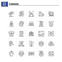 25 Kanada Icon Set Vektorhintergrund vektor