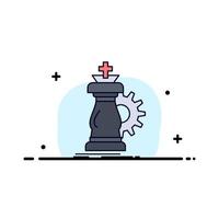 strategi schack häst riddare Framgång platt Färg ikon vektor