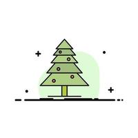 träd skog jul xmas företag platt linje fylld ikon vektor baner mall