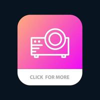 projektor filma film mång media mobil app knapp android och ios linje version vektor