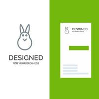 hase ostern osterhase graues logodesign und visitenkartenvorlage vektor