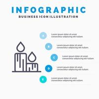 ljus brand påsk natur linje ikon med 5 steg presentation infographics bakgrund vektor