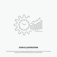 Chart Analytics Graphen Marktzeitplan Zeittrends Liniensymbol Vektor