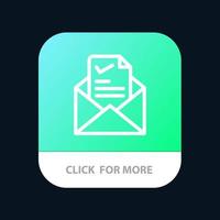 post e-post jobb bock Bra mobil app knapp android och ios linje version vektor