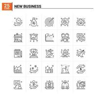 25 neue Geschäftssymbole setzen Vektorhintergrund vektor