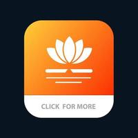 Blumen-Spa-Massage chinesische mobile App-Schaltfläche Android- und iOS-Glyph-Version vektor