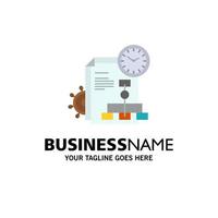 Zeit Datei Bericht Business Business Logo Vorlage flache Farbe vektor
