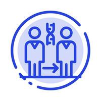 DNA-Klonen Patienten Krankenhaus Gesundheit blau gepunktete Linie Symbol Leitung vektor