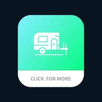Auto-Camp-Frühling mobile App-Schaltfläche Android- und iOS-Glyph-Version vektor