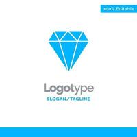 diamant juvel Smycken gam blå fast logotyp mall plats för Tagline vektor