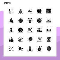 25 sporter ikon uppsättning fast glyf ikon vektor illustration mall för webb och mobil idéer för företag företag