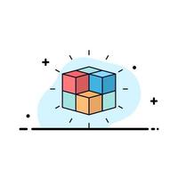 låda labyrint pussel lösning kub platt Färg ikon vektor