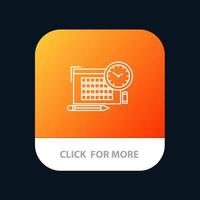 tid fil penna fokus mobil app knapp android och ios linje version vektor