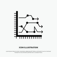 Analytik Geschäftsdiagramm Diagramm Trends solider Glyphen-Symbolvektor vektor