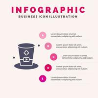 glas dryck vin irland fast ikon infographics 5 steg presentation bakgrund vektor