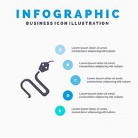 Tier Kobra Indien König festes Symbol Infografiken 5 Schritte Präsentationshintergrund vektor