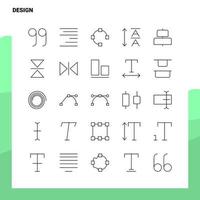 uppsättning av design linje ikon uppsättning 25 ikoner vektor minimalism stil design svart ikoner uppsättning linjär piktogram packa