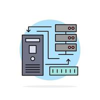 kombination data databas elektronisk information platt Färg ikon vektor