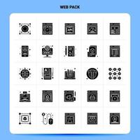 solide 25 Web Pack Icon Set Vektor Glyphe Stil Design schwarze Icons Set Web und mobile Geschäftsideen Design Vektor Illustration