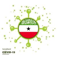 somaliland coronavius flagge bewusstseinshintergrund bleib zu hause bleib gesund kümmere dich um deine eigene gesundheit bete für das land vektor