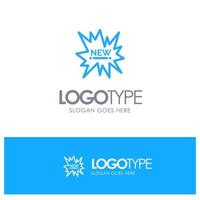 e-handel handla märka ny blå logotyp linje stil vektor