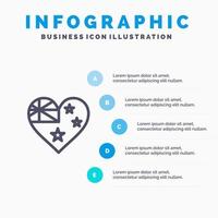 Australien Land flagga nation linje ikon med 5 steg presentation infographics bakgrund vektor