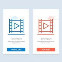 media media spelare multimedia spelare ström blå och röd ladda ner och köpa nu webb widget kort mall vektor