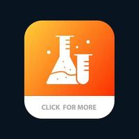 Kolbenrohr Laborwissenschaft mobile App-Schaltfläche Android- und iOS-Glyph-Version vektor