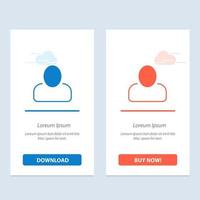 Administrator Mann Benutzer blau und rot Laden Sie jetzt die Kartenvorlage für das Web-Widget herunter und kaufen Sie sie vektor
