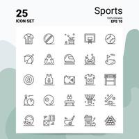 25 Sport-Icon-Set 100 bearbeitbare Eps 10 Dateien Business-Logo-Konzept-Ideen-Line-Icon-Design vektor